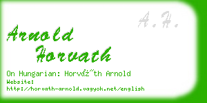 arnold horvath business card